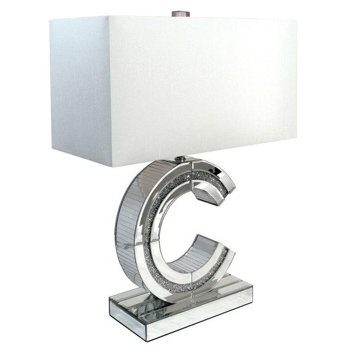 Cora - Table Lamp - Silver / White