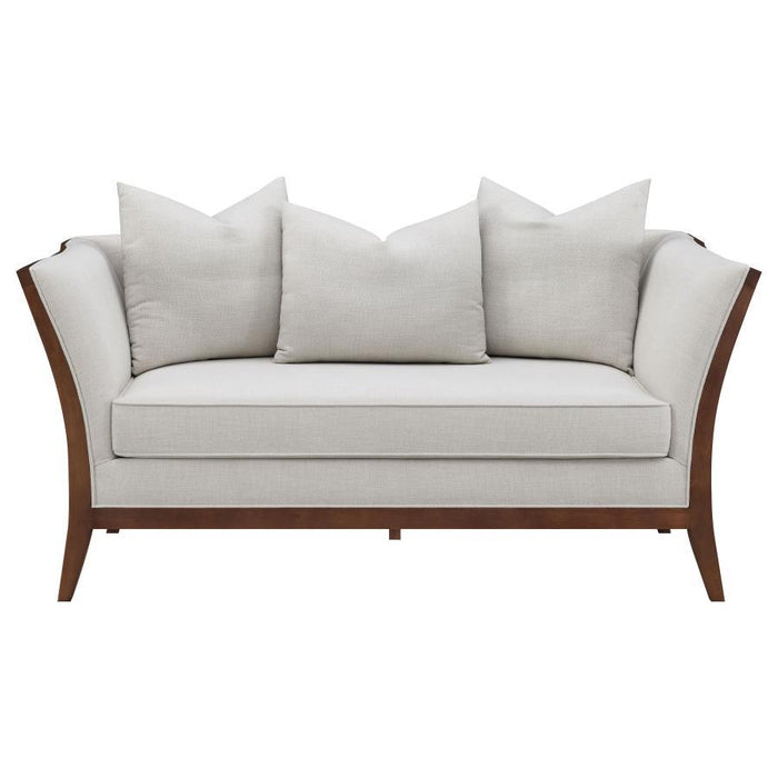 Lorraine - Upholstered Loveseat With Flared Arms - Beige