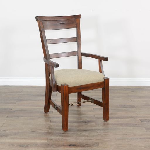 Tuscany - Arm Chair With Cushion Seat - Beige / Dark Brown