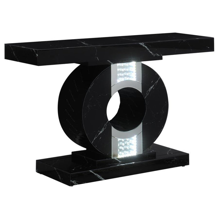 Eliana - Geometric Console Table With Led Lighting - Black