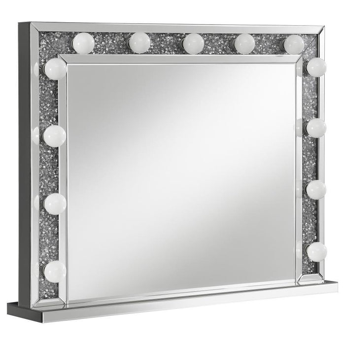 Wilmer - Rectangular Table - Mirror With Lighting - Silver