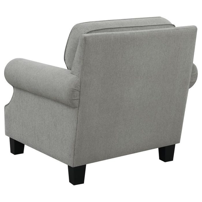 Sheldon - Upholstered Chair With Rolled Arms - Grey