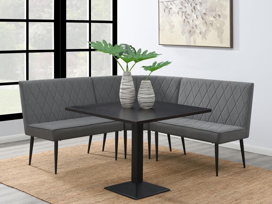 Moxee - 4-Piece Square Dining Set - Espresso and Grey