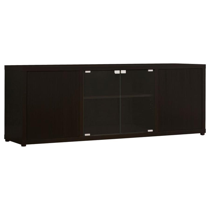 Ames - Rectangular TV Console With Magnetic-Push Doors - Cappuccino