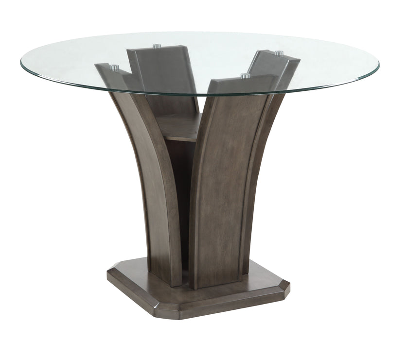 Camelia - Counter Heigh Table Glass Og - Dark Brown