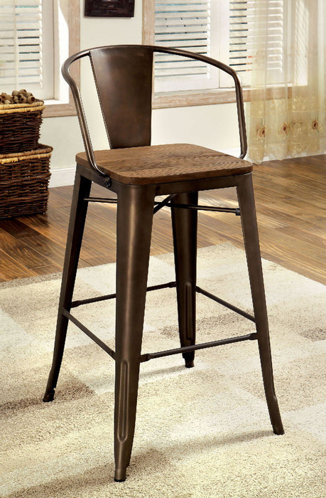 Cooper - Counter Height Chair (Set of 2) - Dark Bronze / Dark Oak