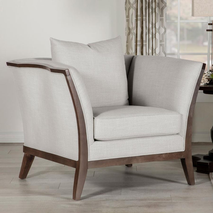 Lorraine - Upholstered Chair With Flared Arms - Beige