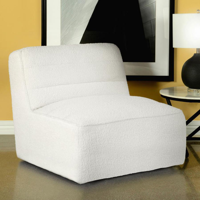 Cobie - Upholstered Swivel Armless Chair - Natural