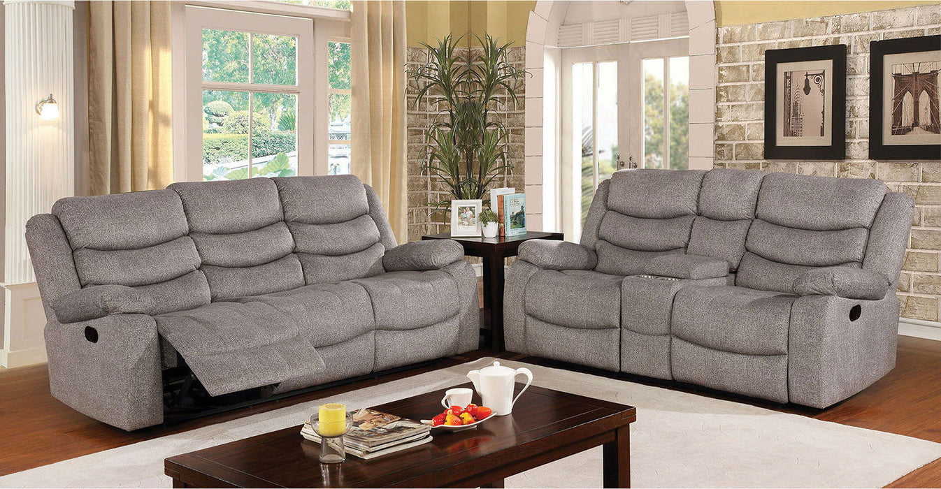Castleford - Sofa With 2 Recliners - Light Gray