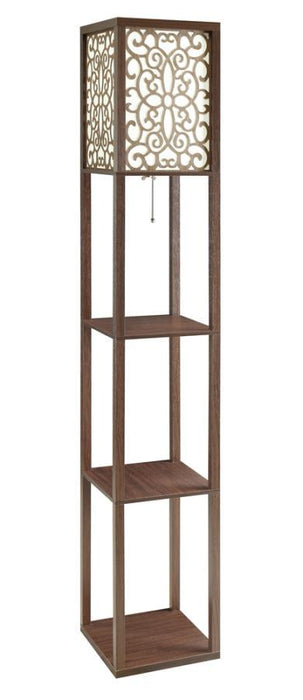 Macchino - Square Floor Lamp With 3 Shelves - Cappuccino