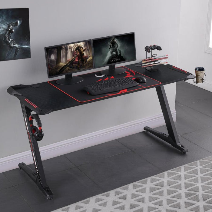 Brocton - Metal Z-Shaped Gaming Desk - Black