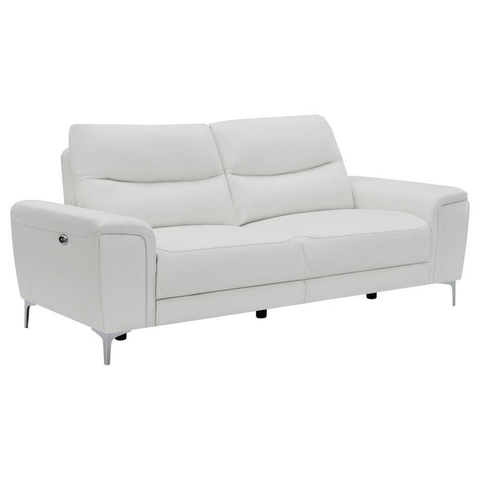 Largo - Upholstered Power Sofa - White
