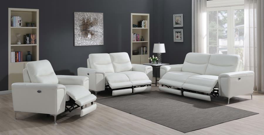 Largo - Upholstered Power Sofa - White