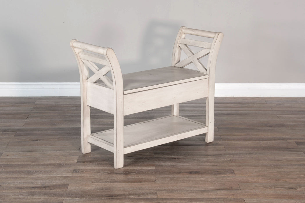 Bayside - Accent Bench With Storage - White