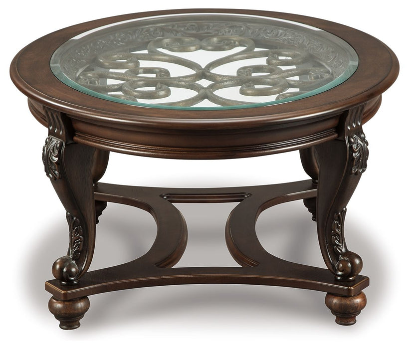 Norcastle - Dark Brown - Oval Cocktail Table