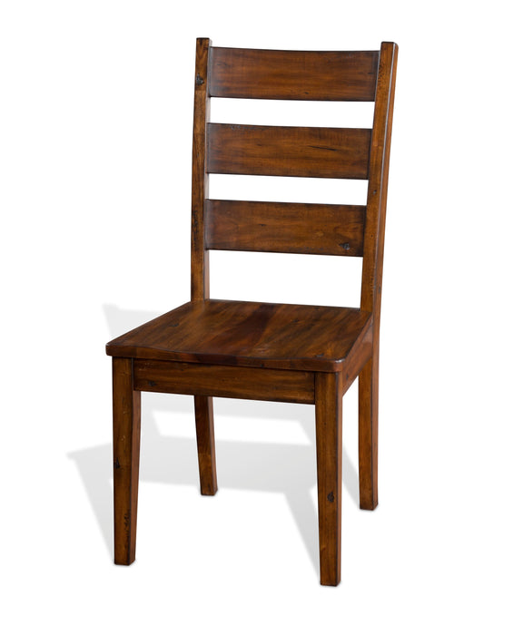 Tuscany - 40" Ladderback Chair With Wood Seat - Dark Brown