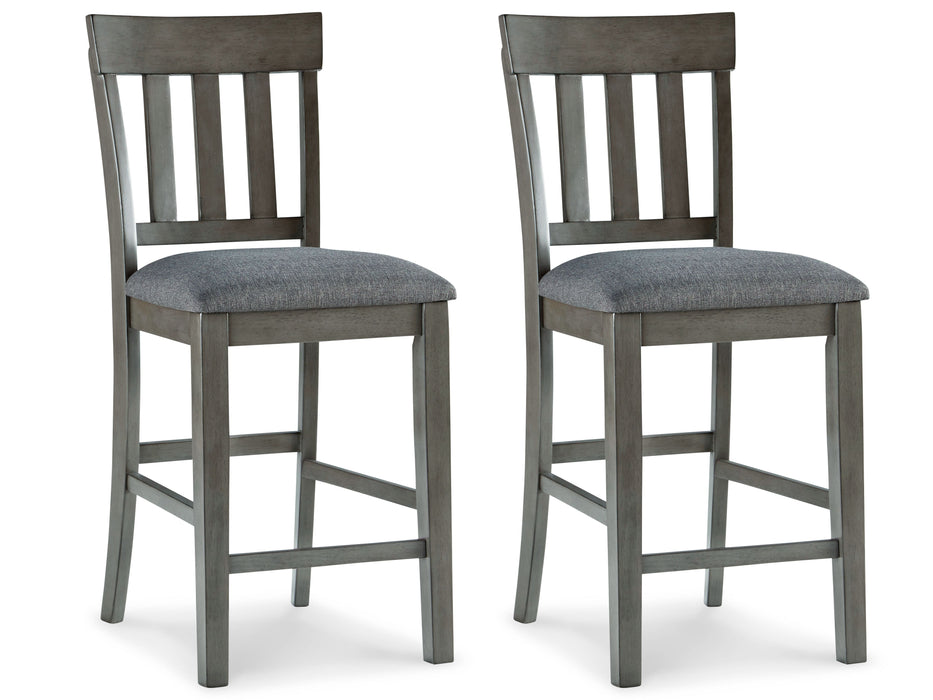 Hallanden - Upholstered Barstool (Set of 2) - Black / Gray