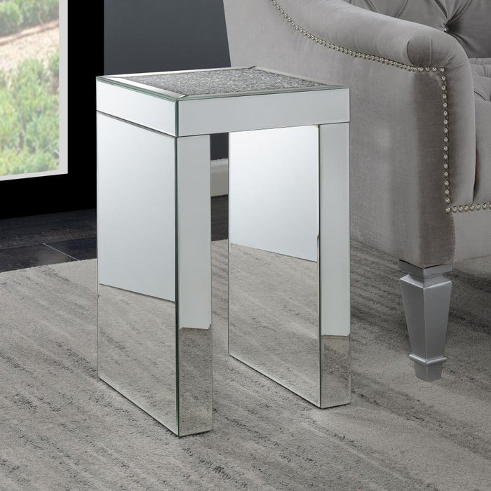 Audrey - Square Chairside Table - Clear Mirror