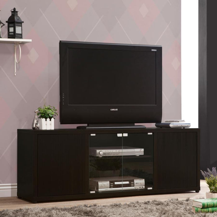 Ames - Rectangular TV Console With Magnetic-Push Doors - Cappuccino