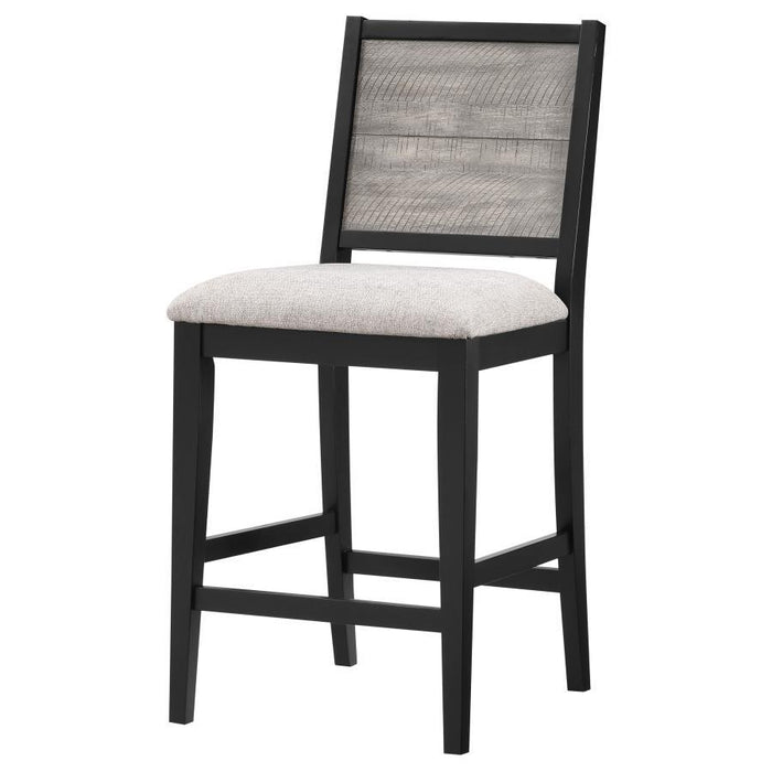 Elodie - Upholstered Padded Seat Counter Height Dining Chair (Set of 2) - Dove Gray And Black