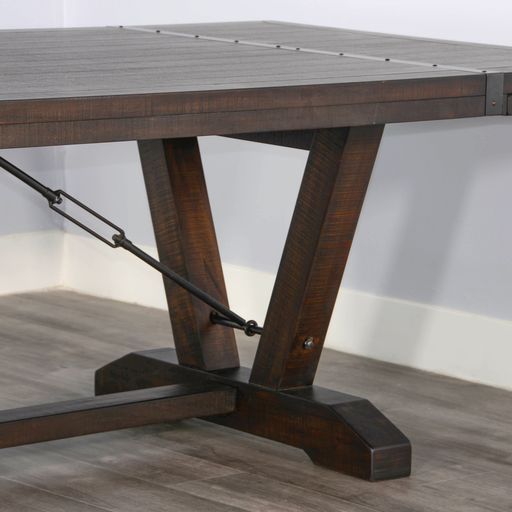 Homestead - Extension Table With Folding Leaves - Dark Brown