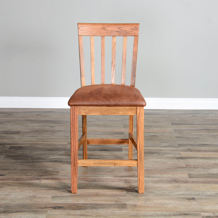 Sedona - Slatback Barstool With Wood Seat - Rustic Oak