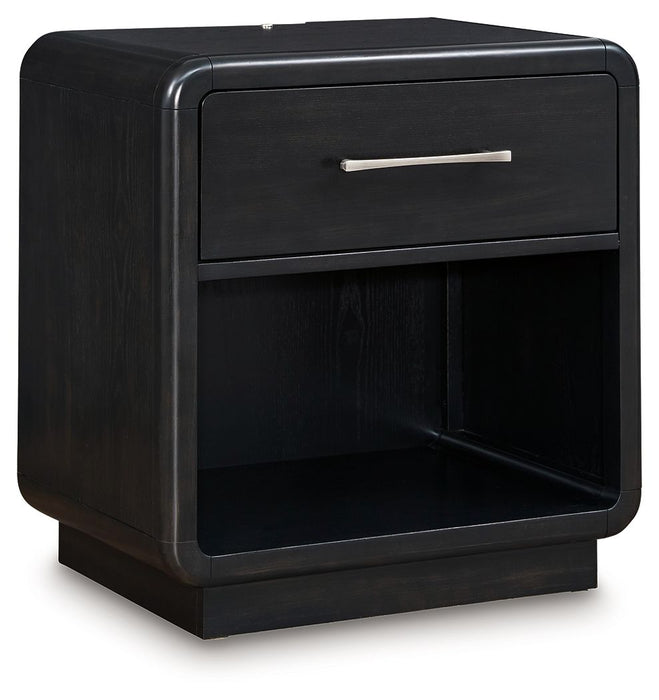 Rowanbeck - One Drawer Night Stand - Black