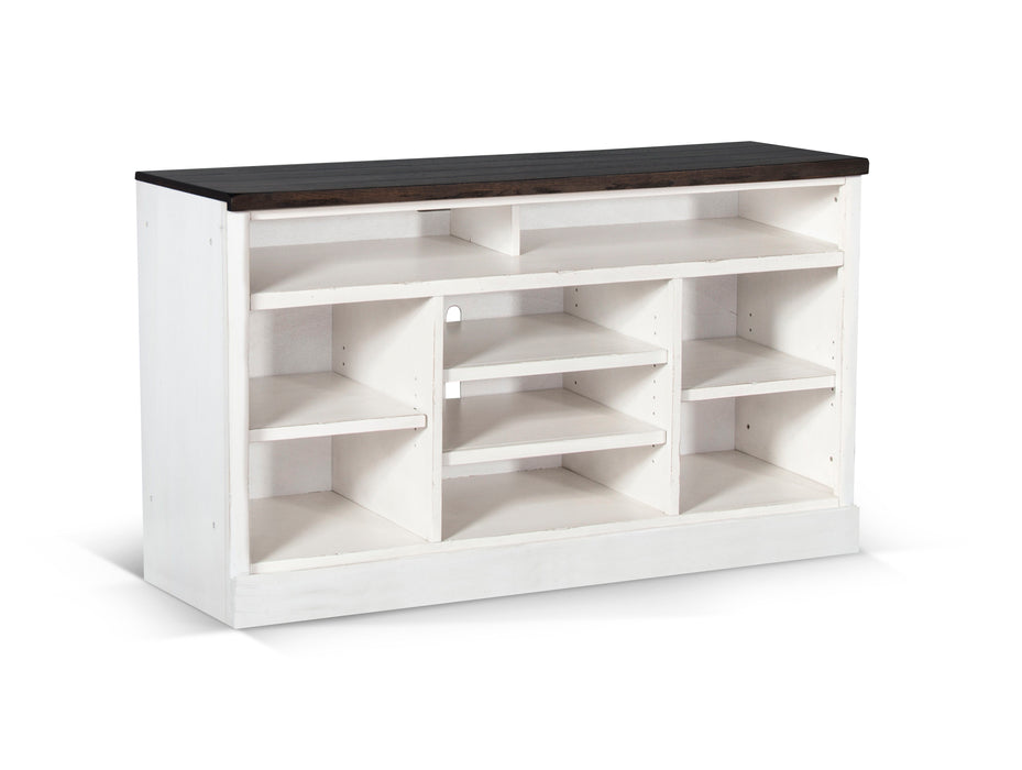 Carriage House - TV Console - White / Dark Brown