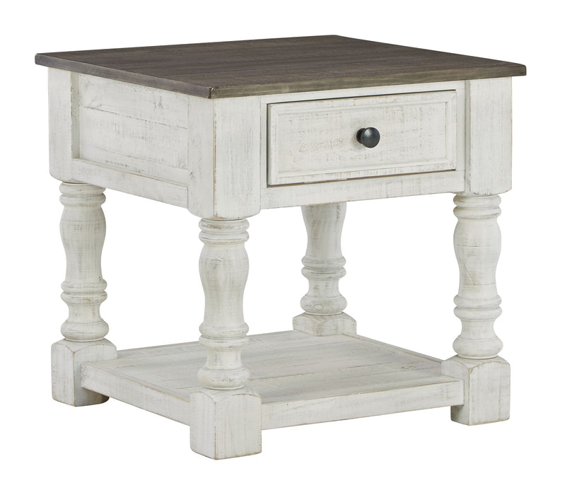 Havalance - Square End Table - White / Gray