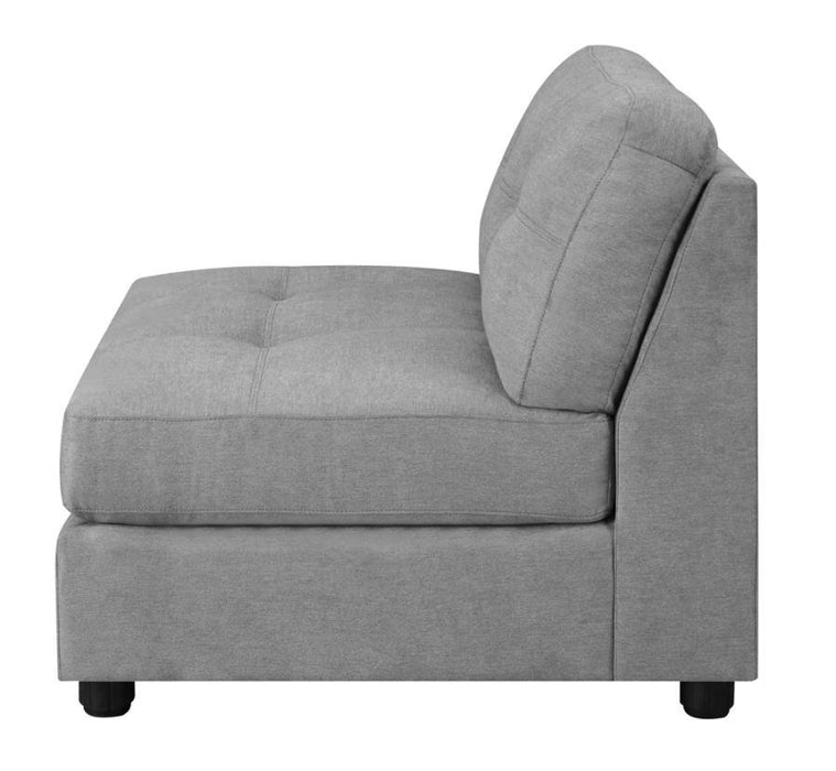 Claude - Tufted Cushion Back Armless Chair - Dove