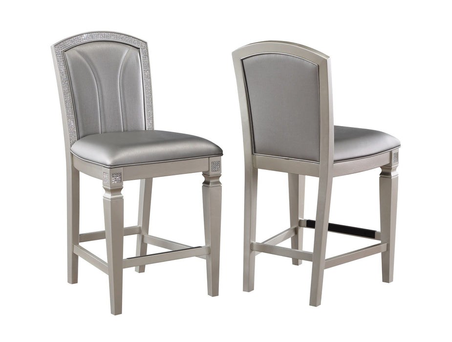 Klina - Counter Height Chair (Set of 2) - Pearl Silver
