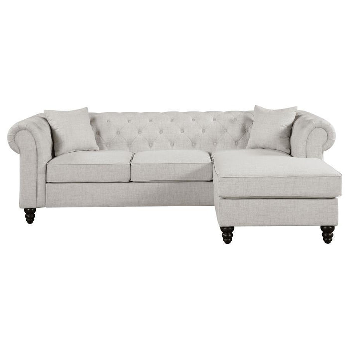 Cecilia - Upholstered Tufted Sectional - Oatmeal
