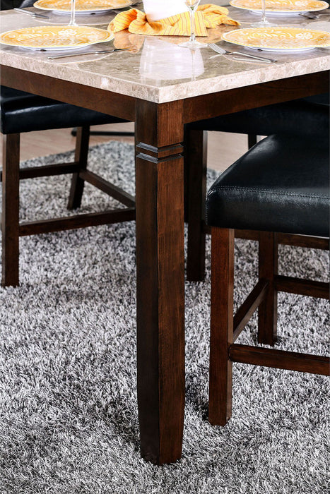 Marstone - Counter Height Table - Brown Cherry / Black