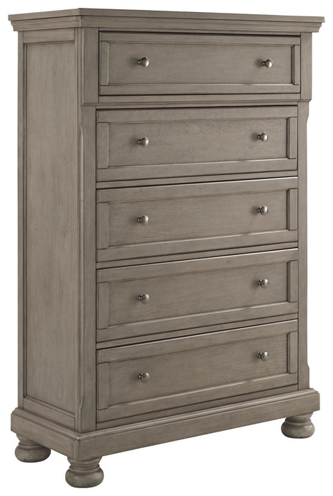 Lettner - Five Drawer Chest - 2-handles - Light Gray