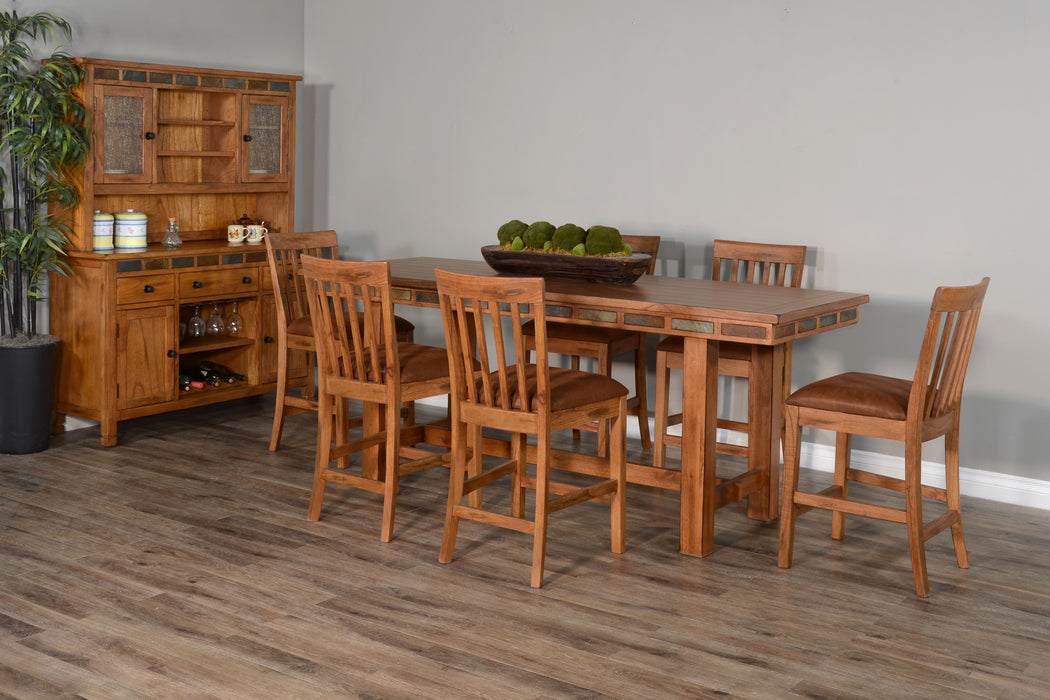 Sedona - Slatback Barstool With Wood Seat - Rustic Oak