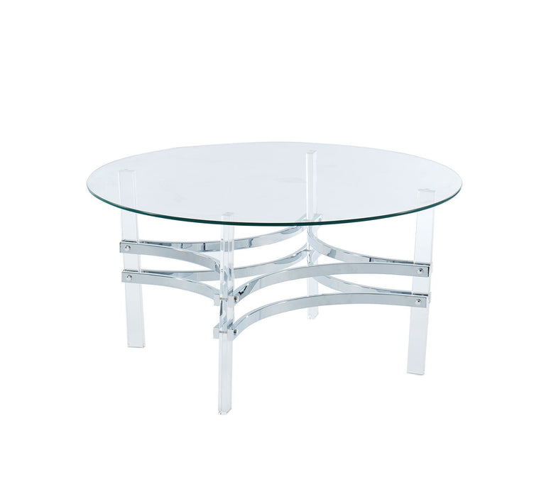 Tirso - Round Coffee Table - Pearl Silver