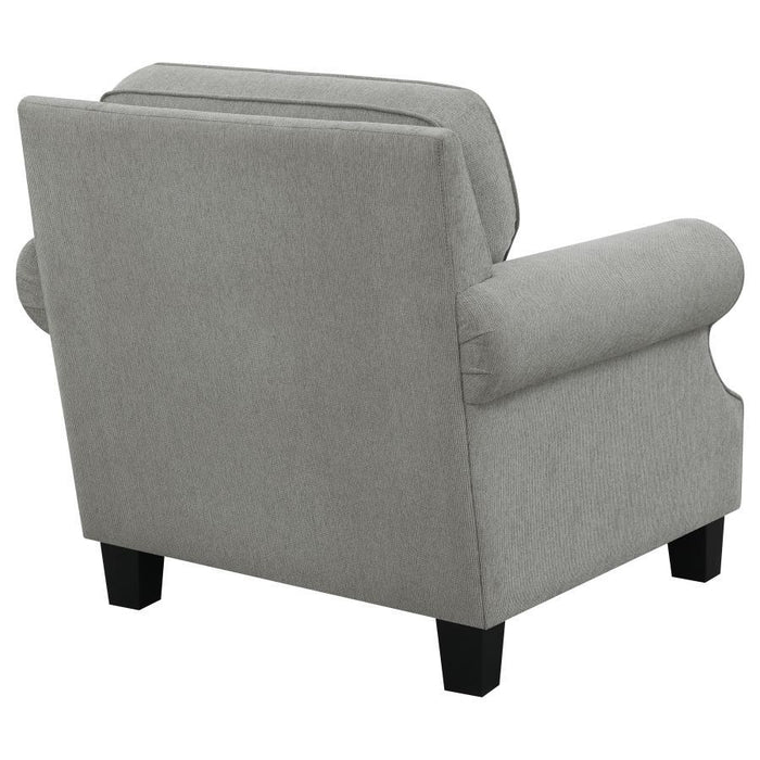 Sheldon - Upholstered Chair With Rolled Arms - Grey