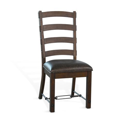 Homestead - Ladderback Chair With Cushion Seat - Dark Brown / Black